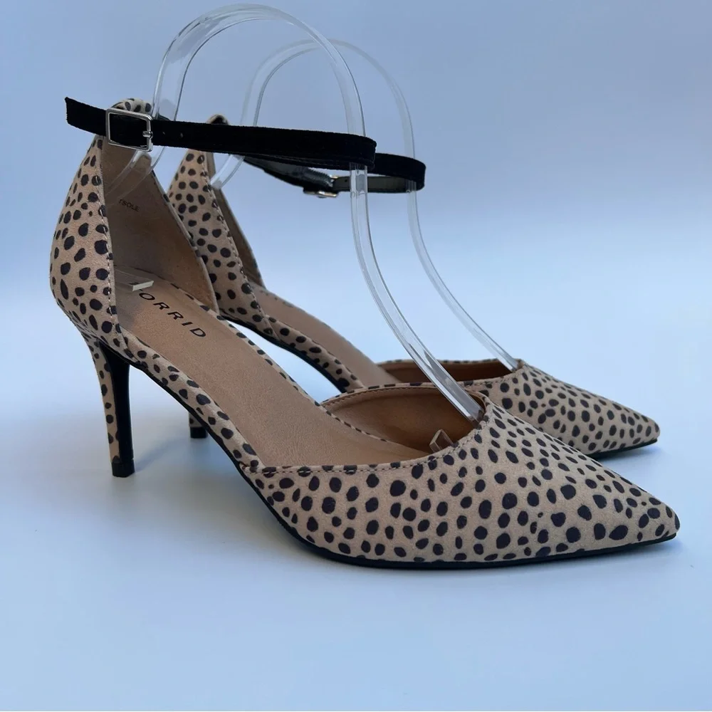 Torrid Cheetah Print Ankle Strap Pump Heals Size 8WW - Picture 11 of 12